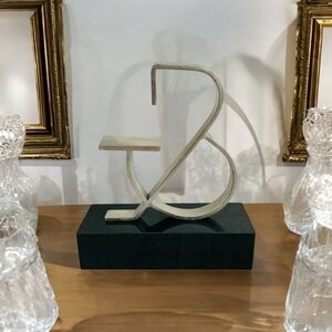 Ampersand Decorative Sculpture Iron & Black Granite Figurine Rare Home Decor